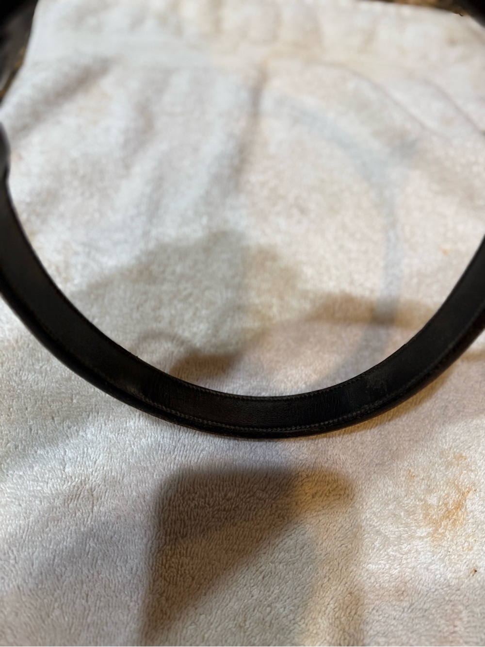 Equestrian Bridle work Nose strap brown leather w/ Metal Rings - Picture 4 of 8